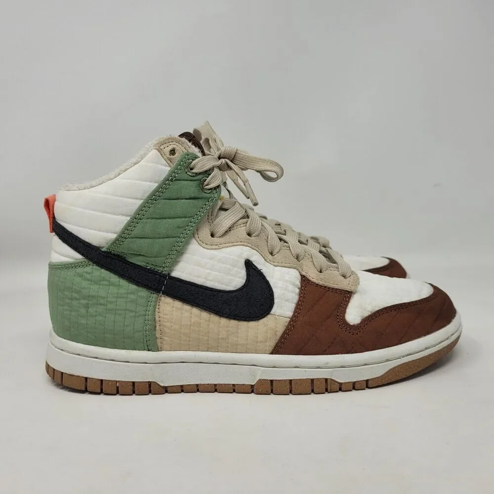 Nike Dunk High LX Next Nature Toasty Womens 6 Summit White Black Green Sneakers - Picture 2 of 16